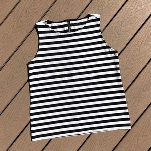LOFT black and white striped tank top